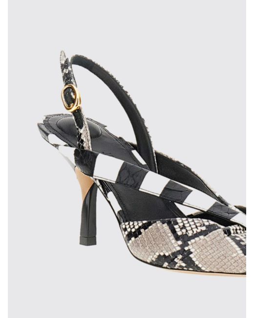 Jacquemus White Python-Print Leather Slingback Sandals With Stiletto Heel