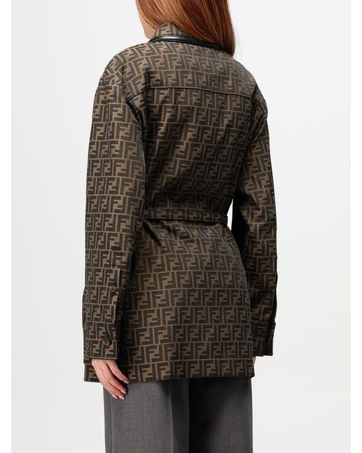 Fendi Black Canvas Jacket With All-Over Monogram