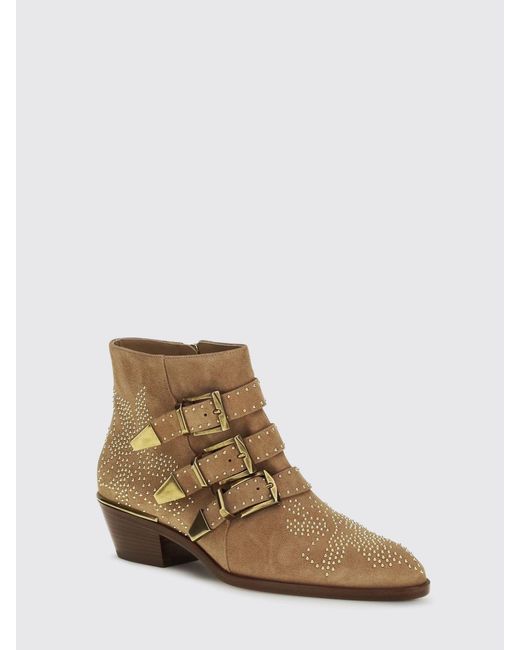 Chloé Brown ChloÉ Susanna Suede Ankle Boots With Micro Studs
