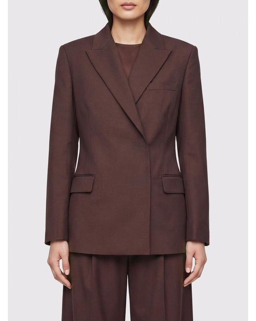 Anine Bing Brown Double Breasted Wool Blend Blazer