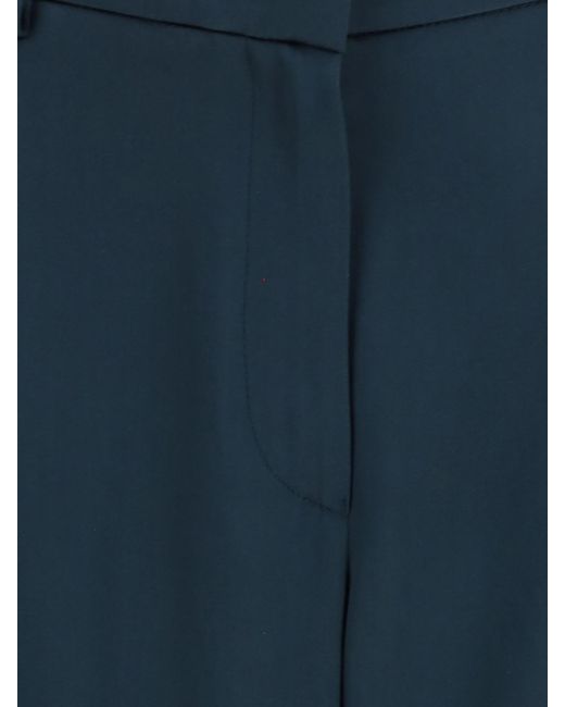 Giorgio Armani Blue Silk Palazzo Trousers