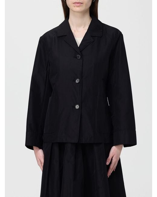Blazer Nina De Botonadura Sencilla En Mezcla De Algodón Max Mara de color Black