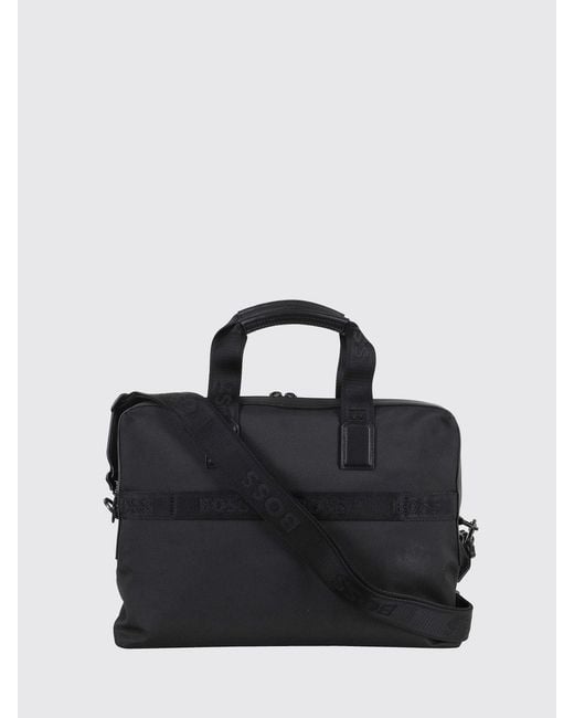 Boss Black Nylon Laptop Bag for men