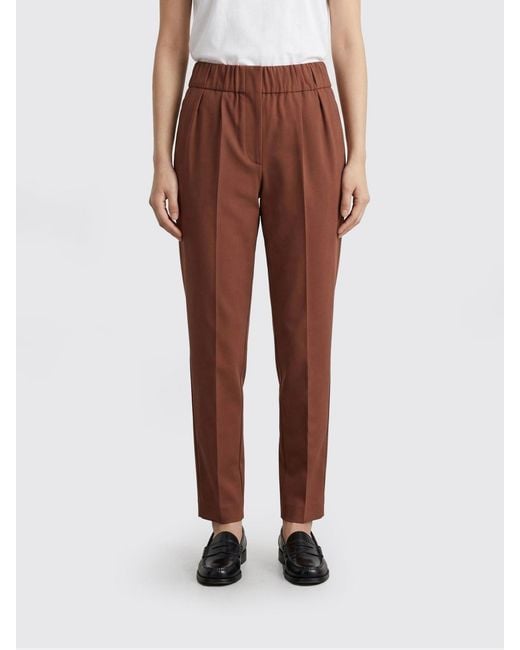 Brunello Cucinelli Brown Slim Fit Stretch Cotton Trousers