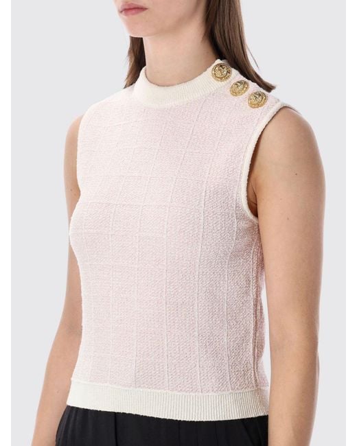 Balmain White Knit Top