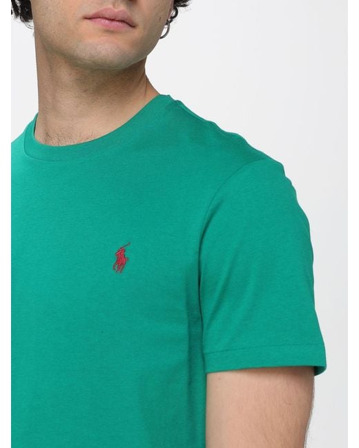 Polo Ralph Lauren Green Pony Logo Cotton T-Shirt for men