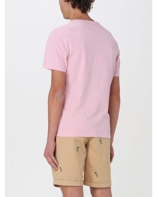 T-shirt in cotone con logo di Sun 68 in Pink da Uomo