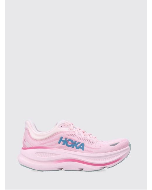 Hoka One One Pink Bondi 9 Mesh Sneakers