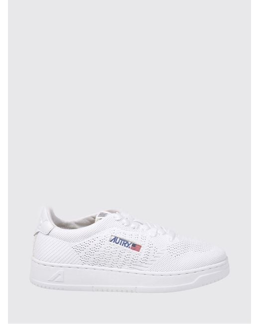 Autry White Medalist Easeknit Low Crochet Knit Sneakers