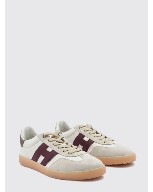 Hogan White Cool Leather And Suede Sneakers With Side H Logo
