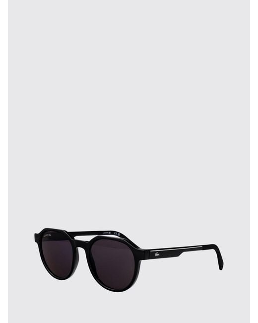 Lacoste White Tortoiseshell Acetate Aviator Sunglasses With Monogram Logo for men