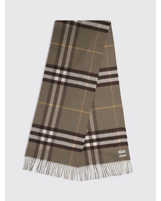 Burberry Brown Cashmere Check Scarf