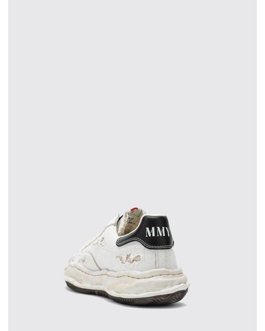 Maison Mihara Yasuhiro White Blakey Og Bicolor Canvas Sneakers With Worn-Out Sole for men