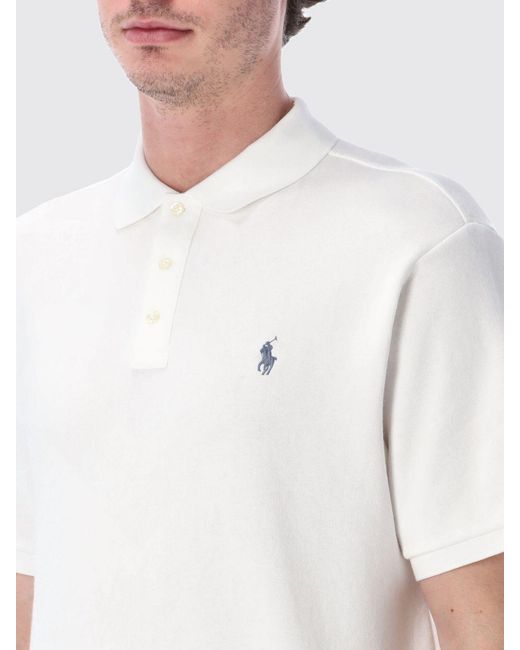 Polo Ralph Lauren White Classic Cotton Blend Polo Shirt for men