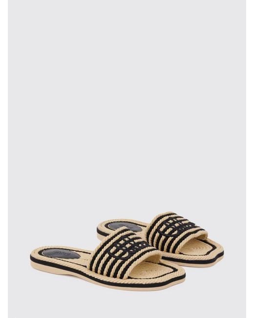 Chloé White ChloÉ Striped Woven Rope Sliders