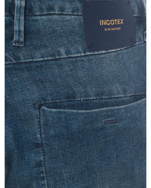 Incotex Blue Stretch Denim Slim Fit Jeans for men