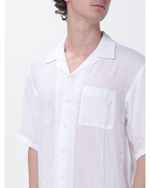 120% Lino White Casual Linen Shirt for men
