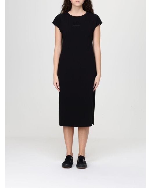 EA7 Black Stretch Cotton T-Shirt Dress