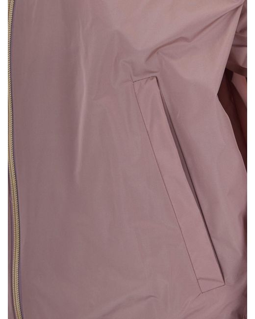Herno Pink Short Water-Repellent Taffeta Windbreaker Jacket With Hood And High Neck