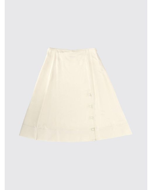Jil Sander Natural Satin Midi Skirt