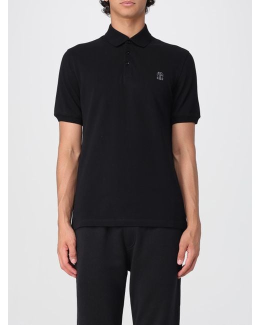 Brunello Cucinelli Polo Herren in Black für Herren