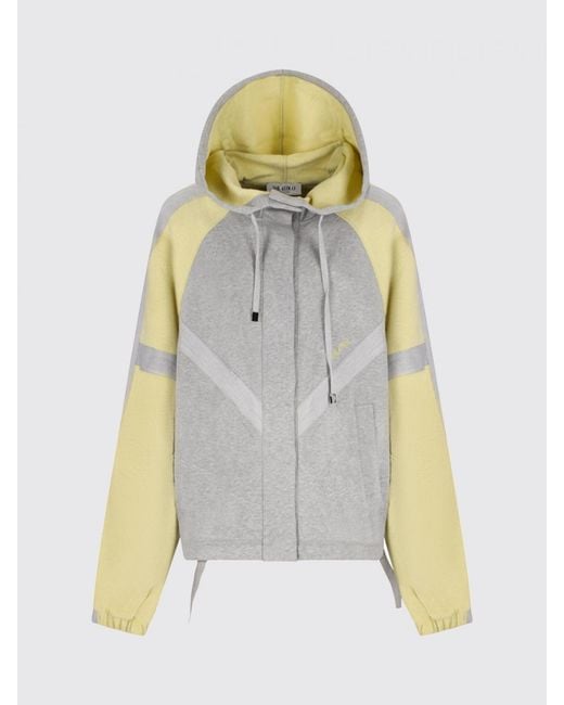 The Attico Gray Bicolor Cotton Hooded Sweatshirt
