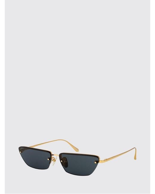 Linda Farrow White Cleo Titanium Sunglasses