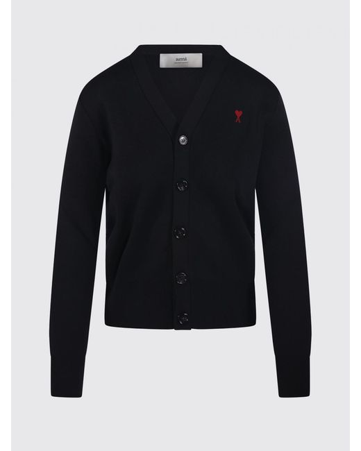 AMI Black Wool Cardigan