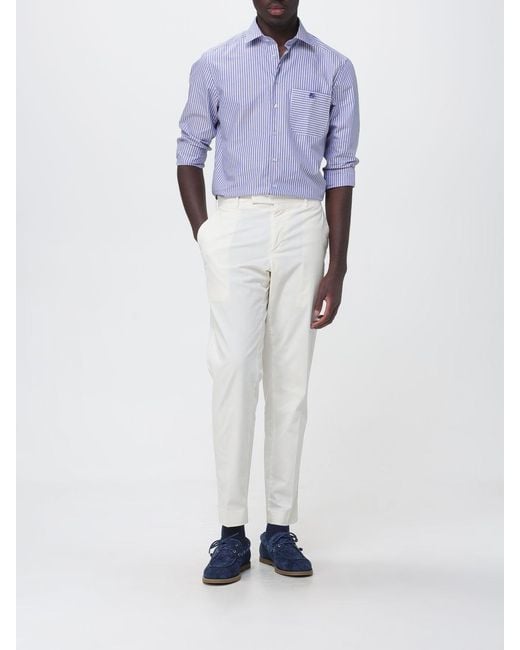 Etro Blue Striped Poplin Casual Shirt for men