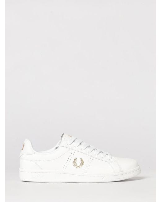 Fred Perry White Leather Sneakers for men