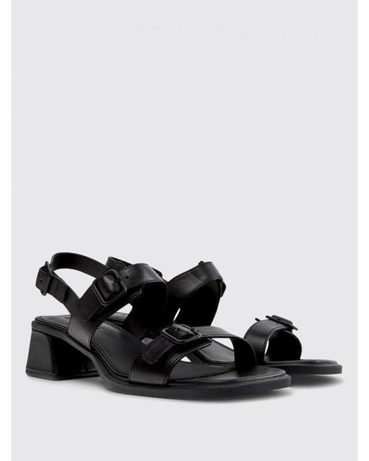 Camper Black Flat Sandals