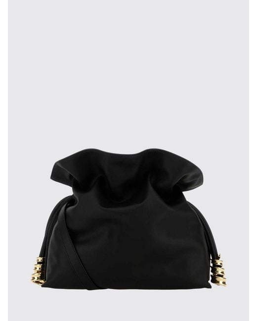 Loewe Black Flamenco Leather Clutch