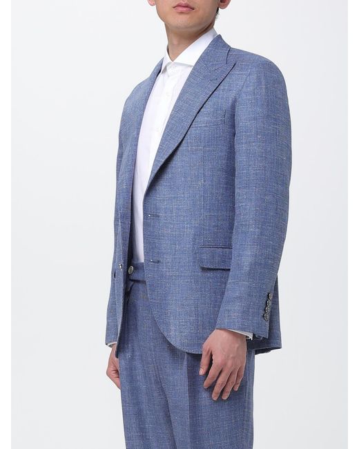 Brunello Cucinelli Blue Single-Breasted Blazer for men