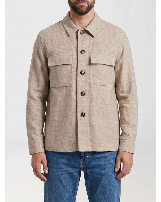 Boss Natural Virgin Wool Blend Overshirt for men