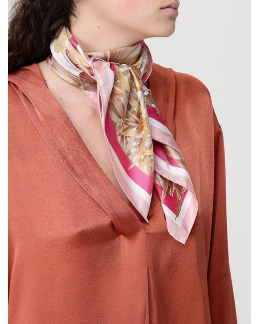 Ferragamo Pink India Print Silk Foulard