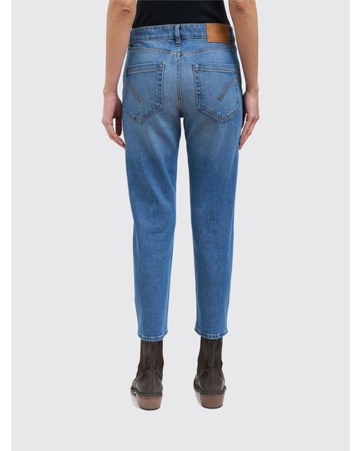 Vaqueros Koons De Corte Cropped En Denim Elástico Dondup de color Blue