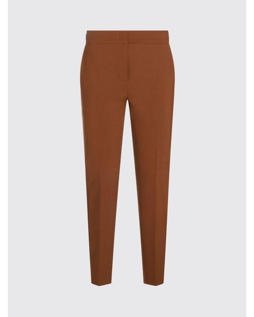 Max Mara Brown Acino Mid-Rise Slim Fit Skinny Wool Trousers