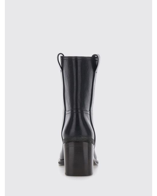 Brunello Cucinelli Black Flat Ankle Boot