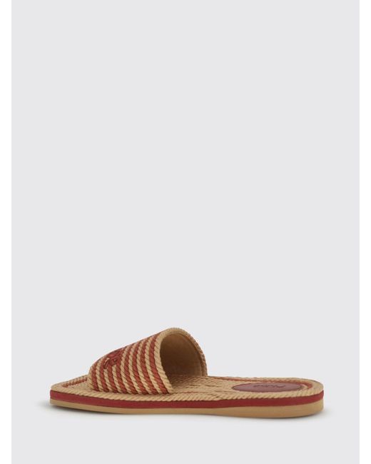 Chloé Brown ChloÉ Striped Woven Rope Sliders
