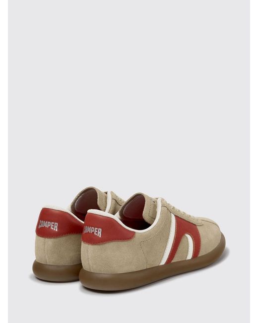Camper Natural Pelotas Soller Bicolor Smooth And Suede Leather Sneakers With Logo