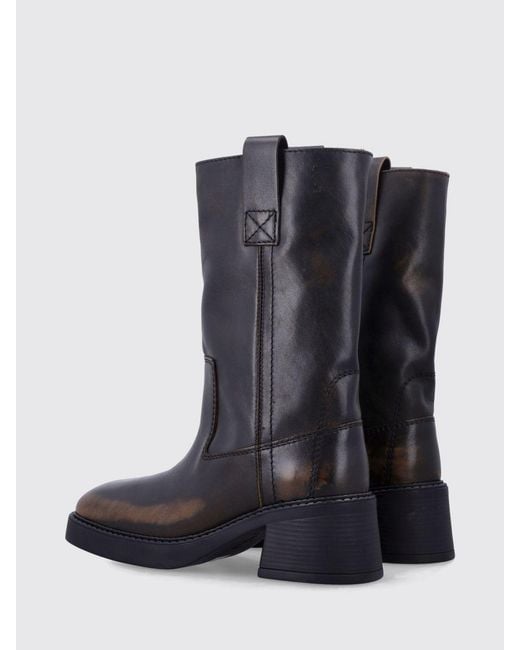 Miista Blue Mid-Calf Biker Boots