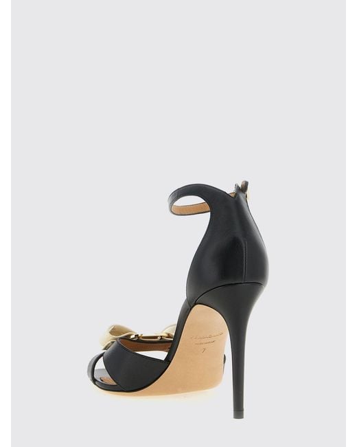 Ferragamo White Leather Sandal With Vara Bow