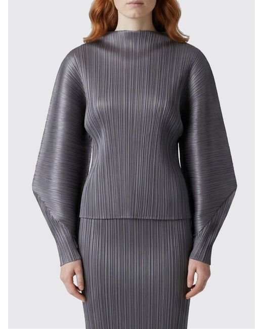 Pleats Please Issey Miyake Gray Top
