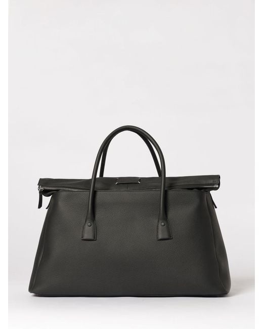 Maison Margiela Black 5Ac Grained Leather Travel Bag for men