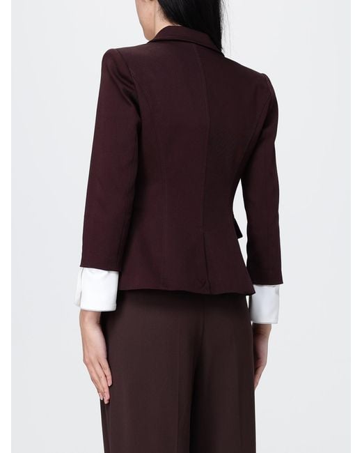 Elisabetta Franchi Red Double-Breasted Blazer