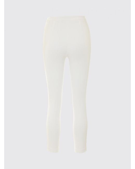 Elisabetta Franchi White High-Waisted Skinny Crêpe Trousers With Flap Pockets
