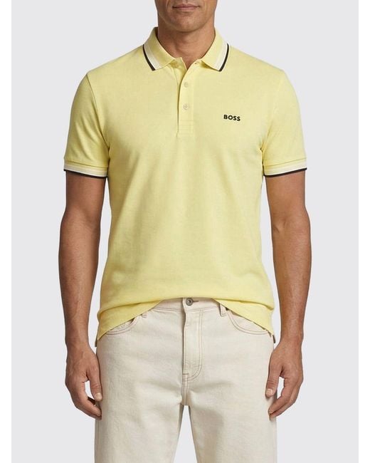 Boss Yellow Basic Cotton Polo Shirt for men