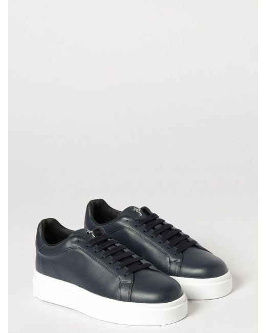 Cesare Paciotti Blue Leather Sneakers for men