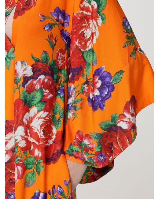 Moschino Couture Orange Printed Jersey Kaftan Dress