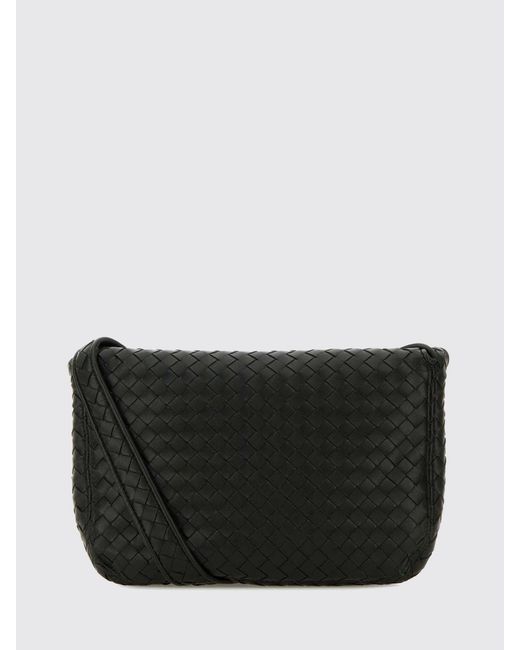 Bottega Veneta Black Veneto Intrecciato Leather Messenger Bag for men
